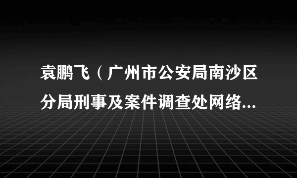 袁鹏飞（广州市公安局南沙区分局刑事及案件调查处网络及科技犯罪调查大队副大队长）