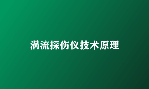 涡流探伤仪技术原理