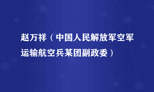 赵万祥（中国人民解放军空军运输航空兵某团副政委）