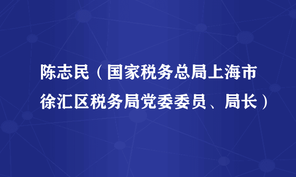 陈志民（国家税务总局上海市徐汇区税务局党委委员、局长）