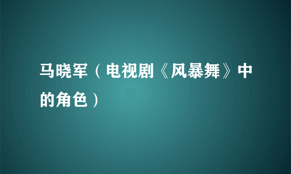 马晓军（电视剧《风暴舞》中的角色）