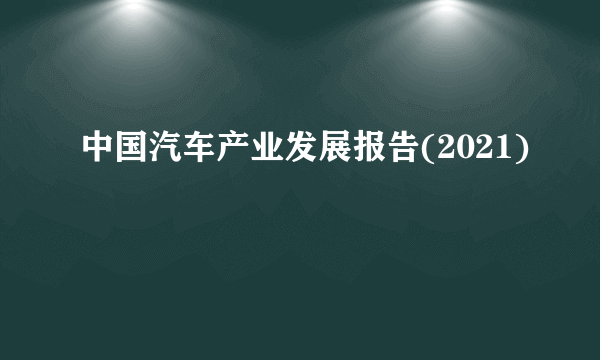 中国汽车产业发展报告(2021)