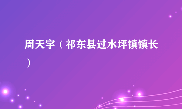 周天宇（祁东县过水坪镇镇长）