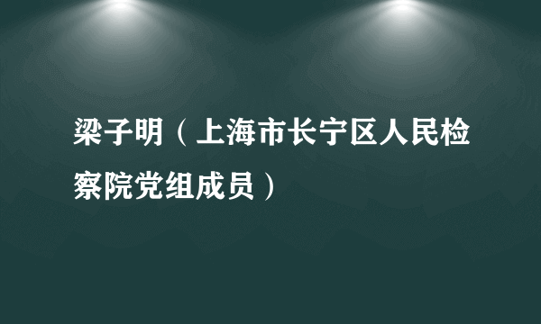 梁子明（上海市长宁区人民检察院党组成员）