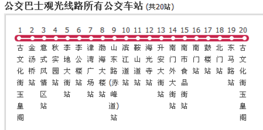 天津公交公交巴士观光线路