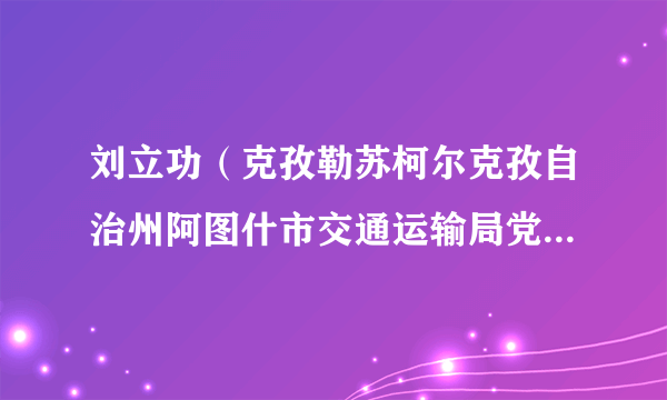 刘立功（克孜勒苏柯尔克孜自治州阿图什市交通运输局党组成员、副局长）