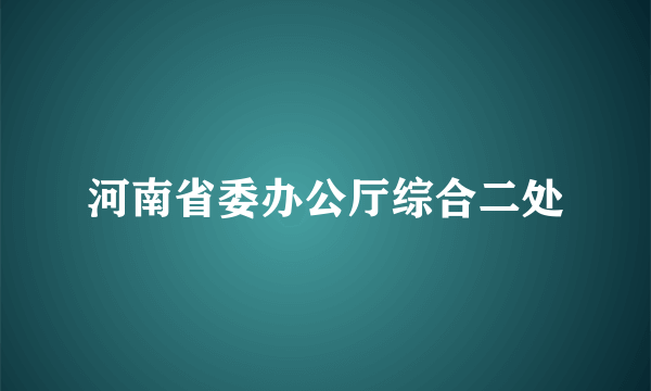 河南省委办公厅综合二处