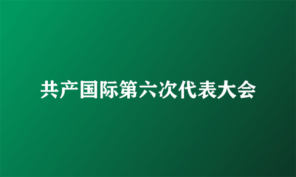 共产国际第六次代表大会