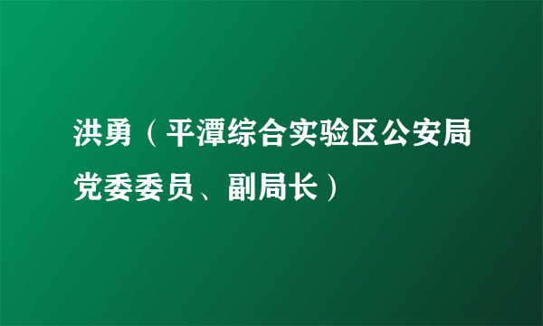 洪勇（平潭综合实验区公安局党委委员、副局长）