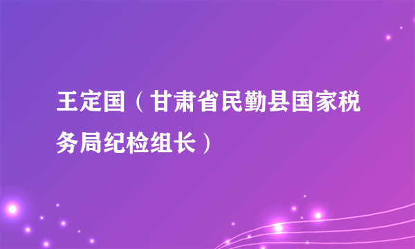 王定国（甘肃省民勤县国家税务局纪检组长）