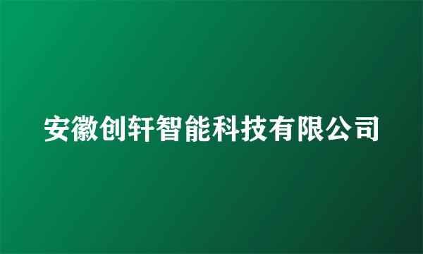 安徽创轩智能科技有限公司