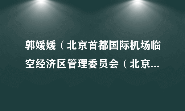 郭媛媛（北京首都国际机场临空经济区管理委员会（北京天竺综合保税区管理委员会）商务会展金融处副处长）