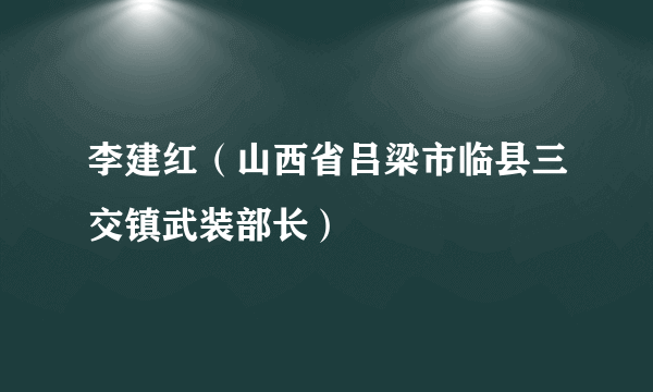 李建红（山西省吕梁市临县三交镇武装部长）