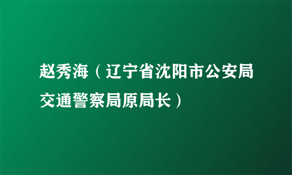 赵秀海（辽宁省沈阳市公安局交通警察局原局长）