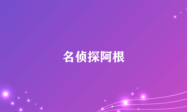 名侦探阿根