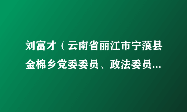 刘富才（云南省丽江市宁蒗县金棉乡党委委员、政法委员、副书记）