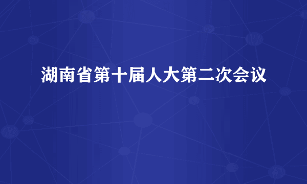 湖南省第十届人大第二次会议