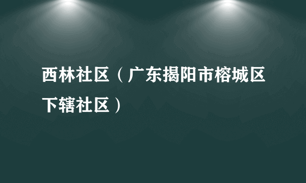 西林社区（广东揭阳市榕城区下辖社区）