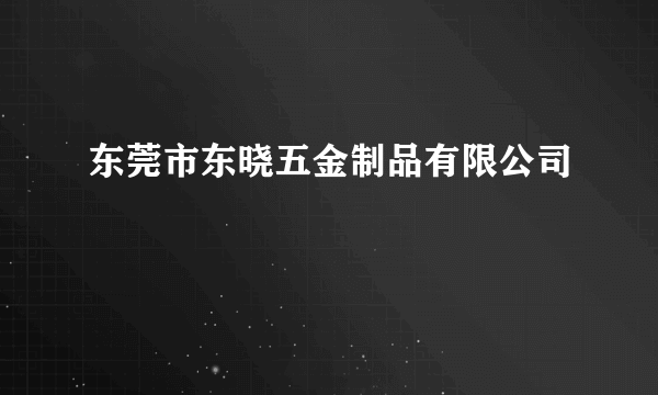 东莞市东晓五金制品有限公司