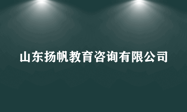 山东扬帆教育咨询有限公司