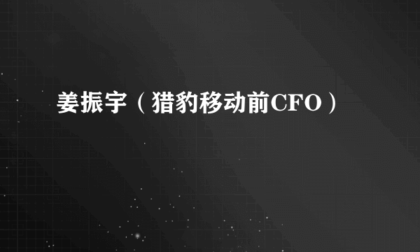 姜振宇（猎豹移动前CFO）