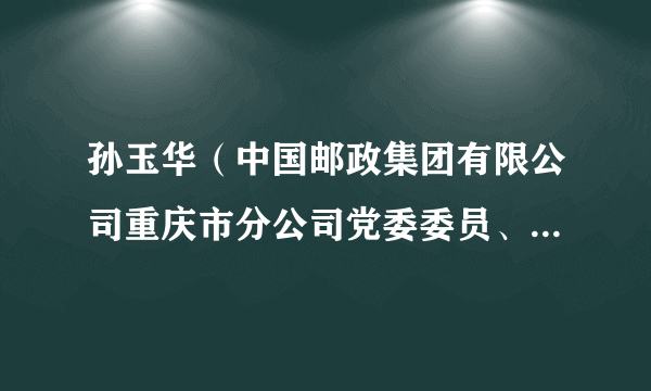 孙玉华（中国邮政集团有限公司重庆市分公司党委委员、纪委书记）