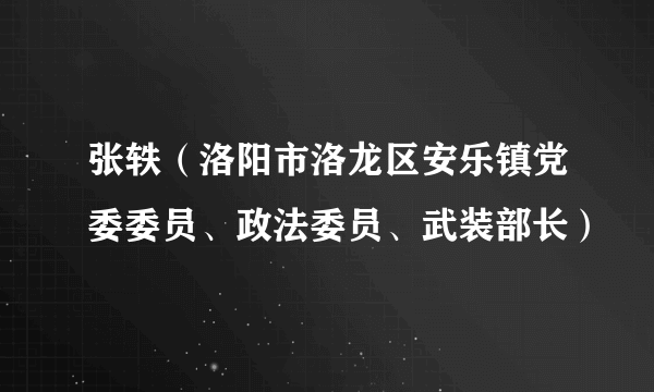 张轶（洛阳市洛龙区安乐镇党委委员、政法委员、武装部长）