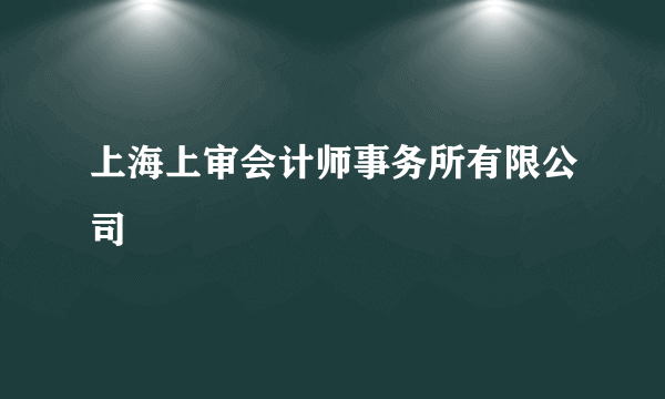 上海上审会计师事务所有限公司