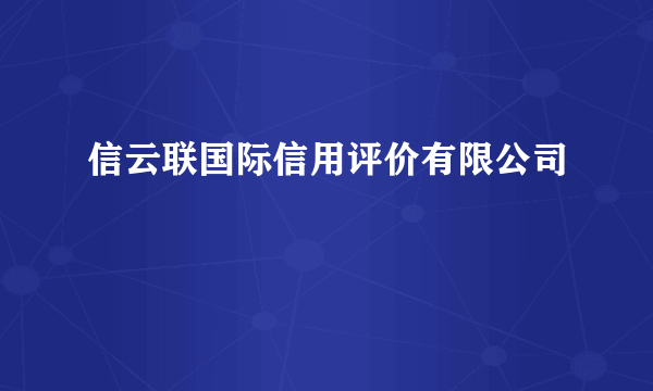 信云联国际信用评价有限公司