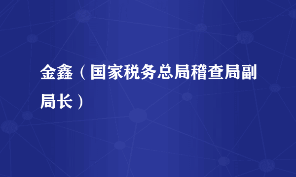 金鑫（国家税务总局稽查局副局长）