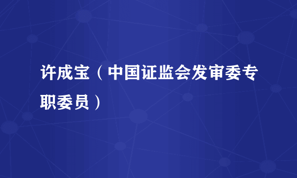 许成宝（中国证监会发审委专职委员）