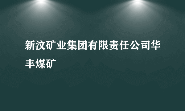 新汶矿业集团有限责任公司华丰煤矿