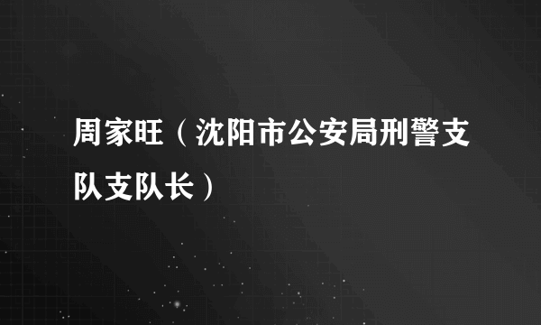 周家旺（沈阳市公安局刑警支队支队长）