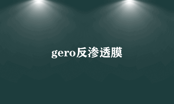 gero反渗透膜