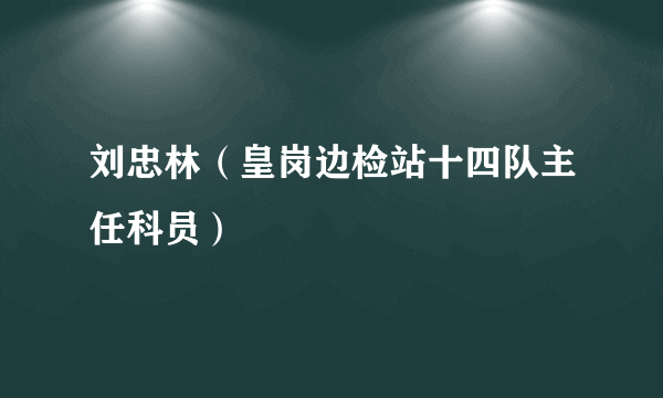 刘忠林（皇岗边检站十四队主任科员）