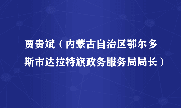 贾贵斌（内蒙古自治区鄂尔多斯市达拉特旗政务服务局局长）