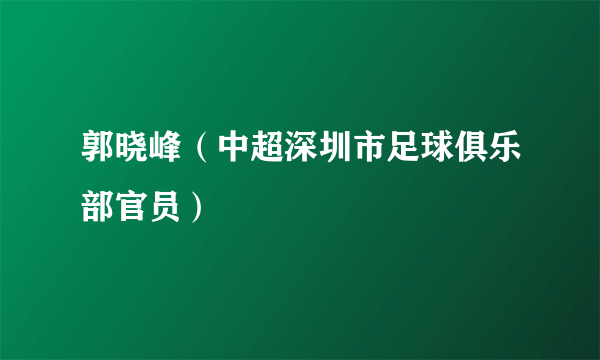 郭晓峰（中超深圳市足球俱乐部官员）