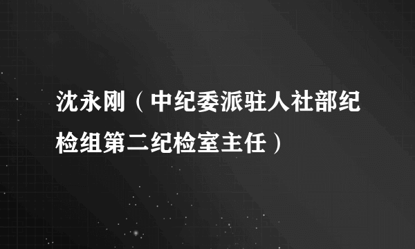 沈永刚（中纪委派驻人社部纪检组第二纪检室主任）