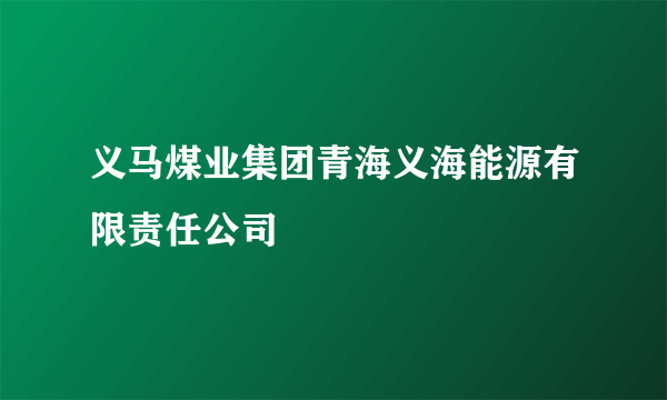 义马煤业集团青海义海能源有限责任公司