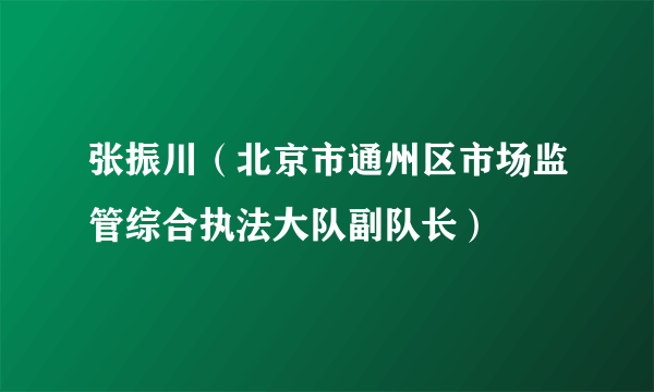 张振川（北京市通州区市场监管综合执法大队副队长）