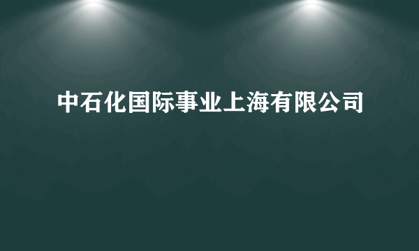 中石化国际事业上海有限公司