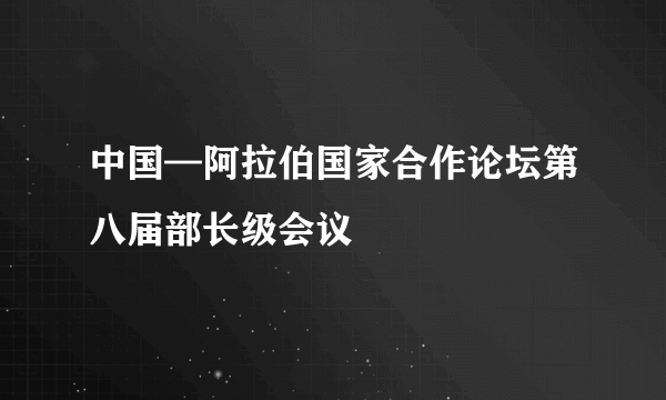 中国—阿拉伯国家合作论坛第八届部长级会议