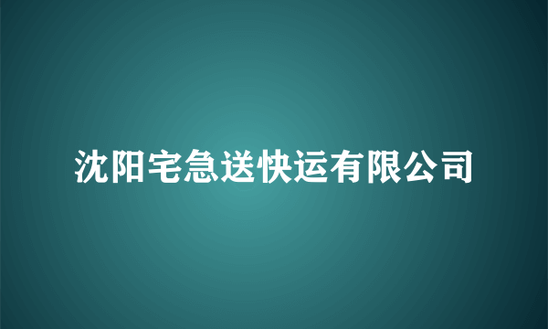 沈阳宅急送快运有限公司