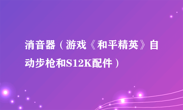 消音器（游戏《和平精英》自动步枪和S12K配件）