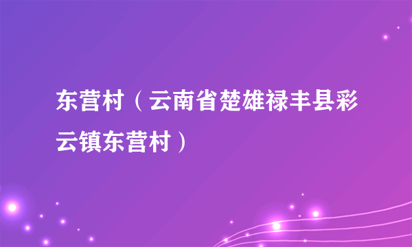 东营村（云南省楚雄禄丰县彩云镇东营村）