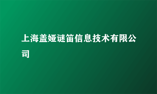 上海盖娅谜笛信息技术有限公司