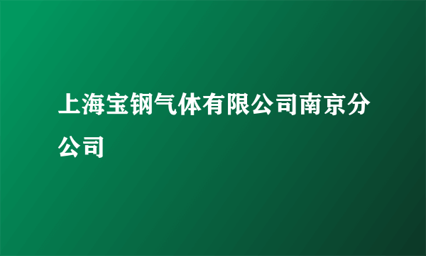 上海宝钢气体有限公司南京分公司