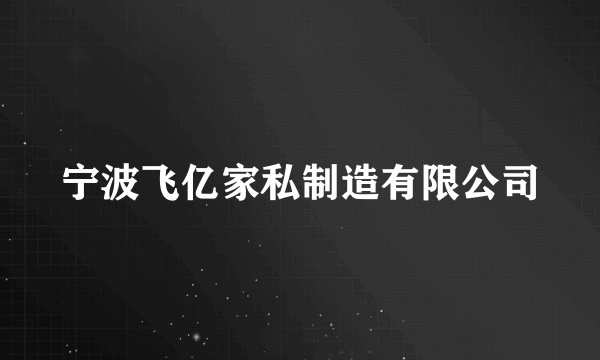 宁波飞亿家私制造有限公司