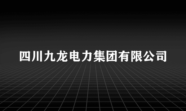 四川九龙电力集团有限公司